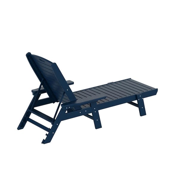 echo Slank min WESTIN OUTDOOR Harlo Navy Blue Plastic Reclining Outdoor Chaise Lounge (Set  of 2) OP2003-NB-2 - The Home Depot
