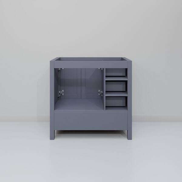 Lexora Jacques 36 in. W x 22 in. D Right Offset Dark Grey Bath