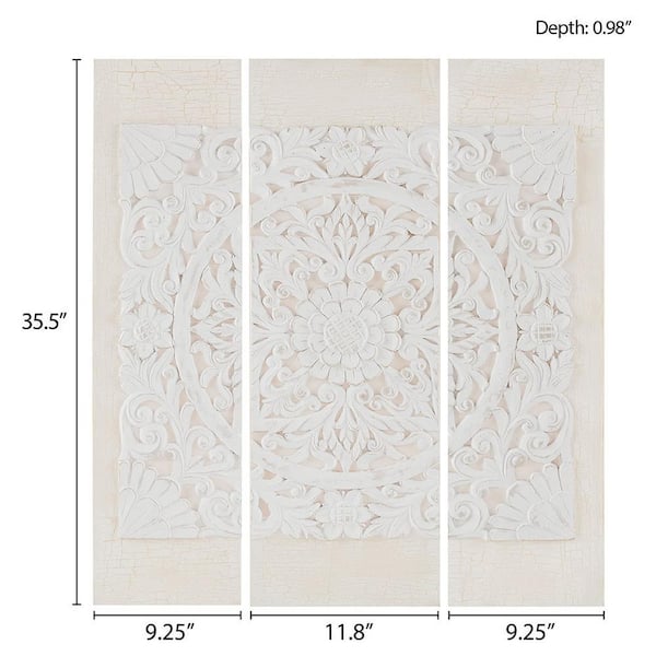 Triptych 3-Piece Dimensional Framed Resin Canvas Wall Art Print