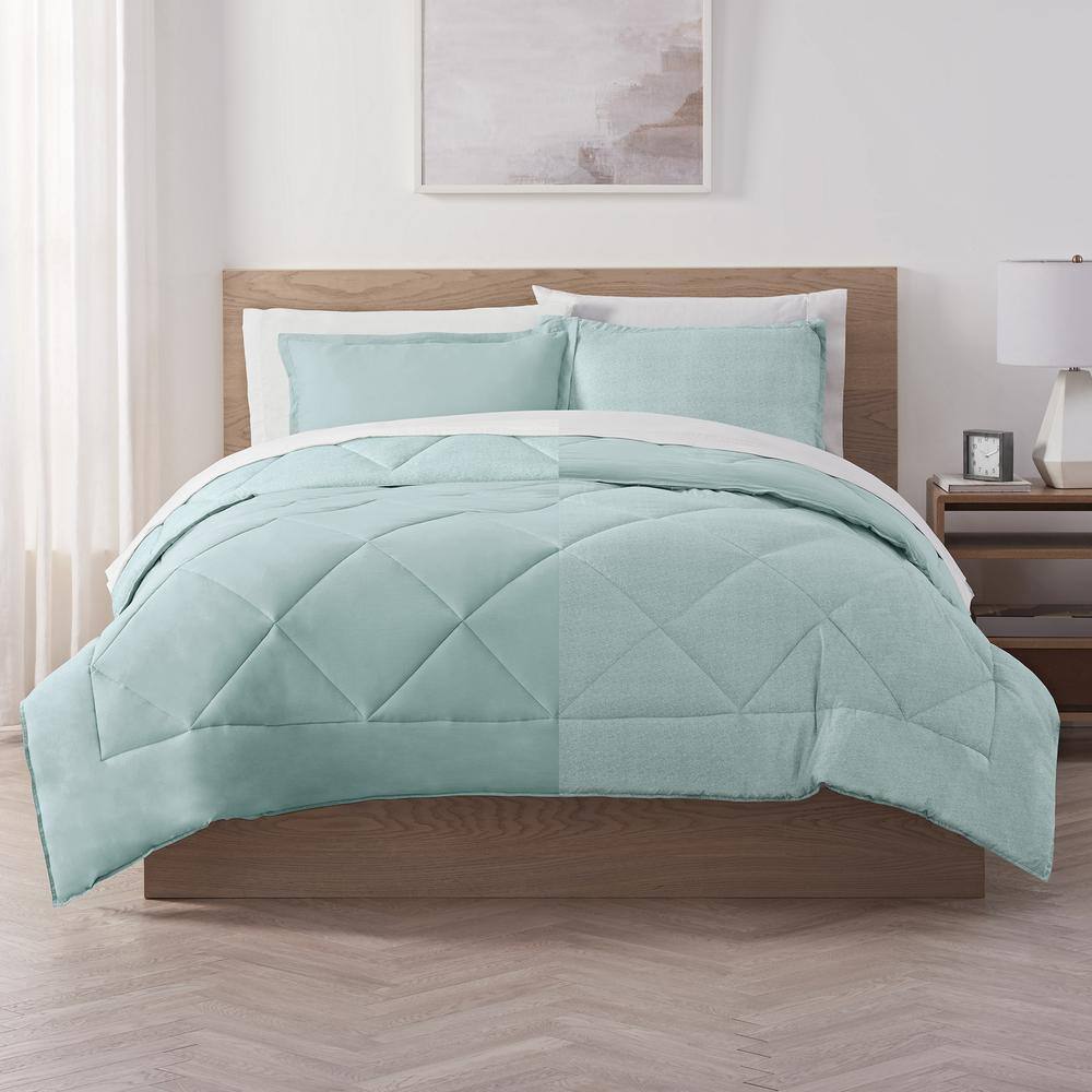 Pale Green Twin Reversible Microfiber Bedspread Set