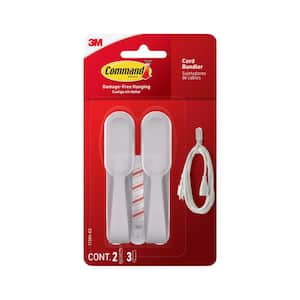 Cord Bundlers, White, 2 Bundlers, 3 Strips/Pack
