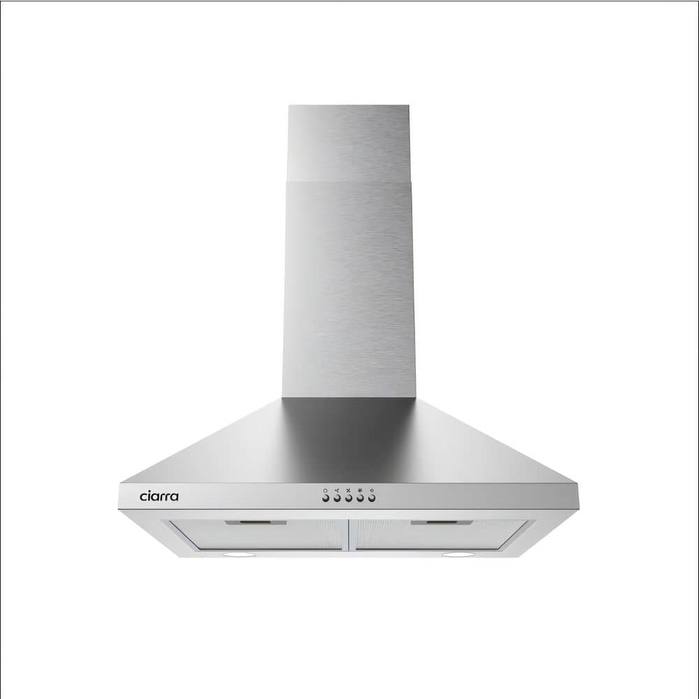 24 in. Wall Mount Range Hood in Silver with 3-Speed Extractions price history on PriceWatchPro