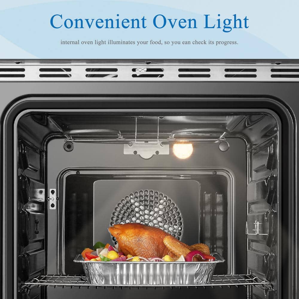 Lanbo 24 Inch Stainless Steel Freestanding Electric Range with Convection Oven