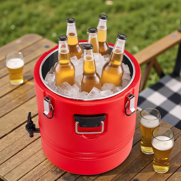 Insulated Beverage Dispenser 8 Gal. Thermal Hot & Cold Drink Server with Spigot, 304 Stainless Steel for Tea/Coffee