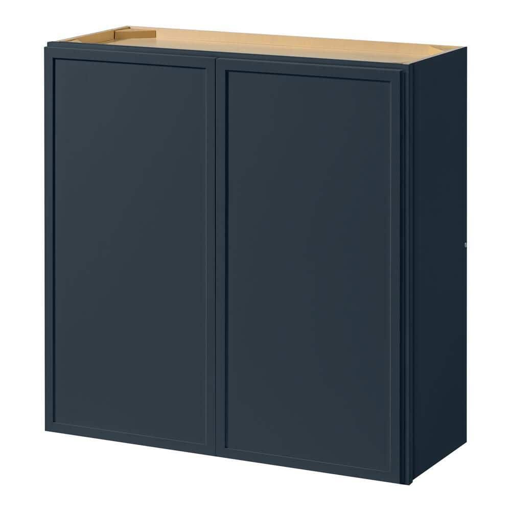 Leyton 30 in. W x 12 in. D x 30 in. H Ready to Assemble Plywood Slim Shaker Wall Kitchen Cabinet in Ink Blue price history on PriceWatchPro