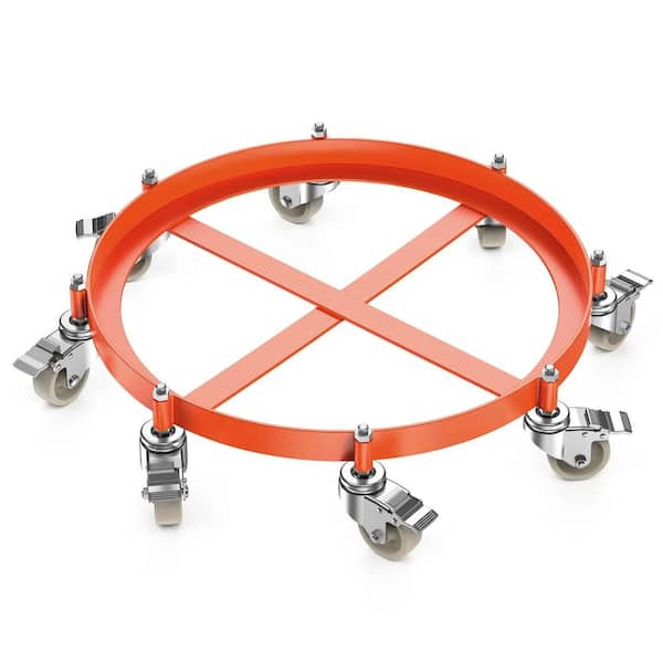 55 Gal. Drum Dolly, 2000 lbs. Capacity Heavy Duty Drum Dolly with 8-Caster Wheels, Trash Can Dolly Non-Tipping Hand