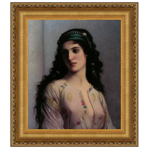 Design Toscano Jewish Girl in Tangiers by Charles Landale Framed People Oil Painting Art Print 17.25 in. x 15.75 in.