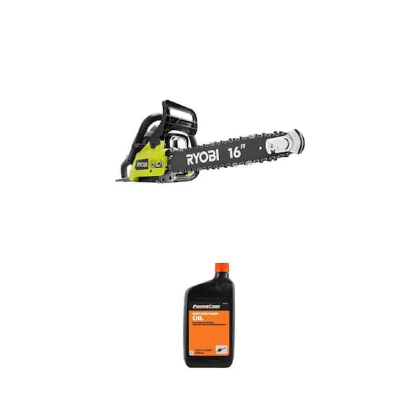 16 in. 37cc 2-Cycle Gas Chainsaw with Case and 1 qt. Bar and Chain Oil Combo