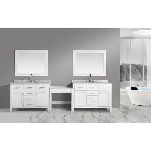 Design Element Two London 48 In W X 22, Bathroom Vanity With Makeup Area Home Depot