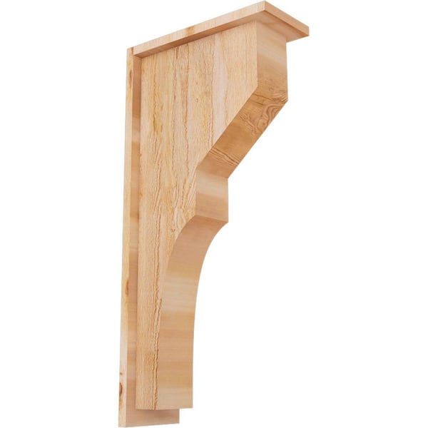 Ekena Millwork 6 in. x 14 in. x 26 in. Western Red Cedar Monterey Rough Sawn Corbel with Backplate