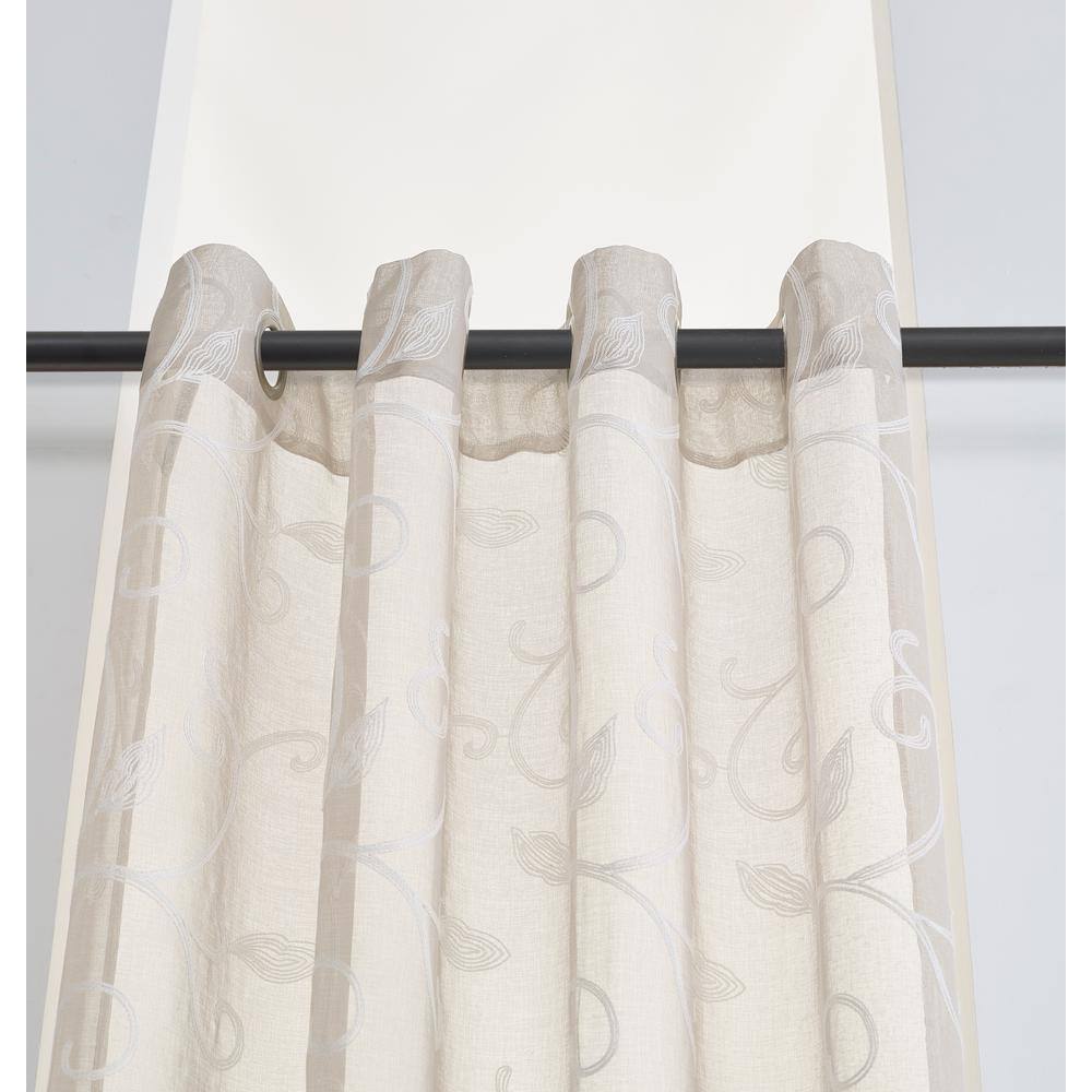Oyster Sheer Polyester Grommet Window Panel 52" W x 84" L