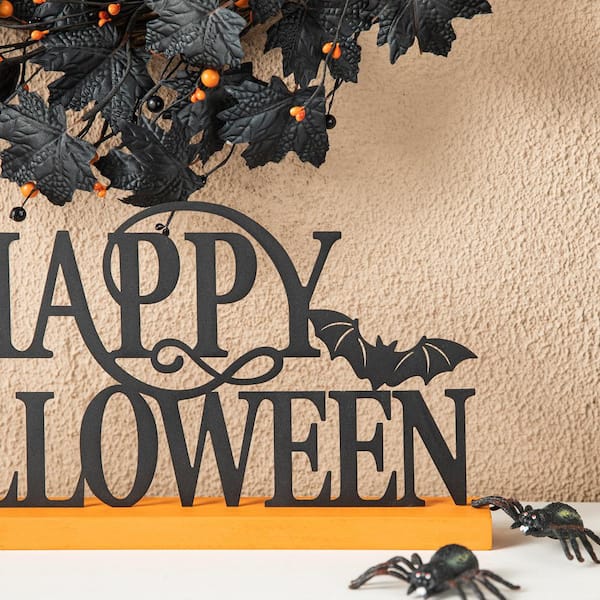 Happy Halloween Hängeschild – Deko Für Haustür, Fenster, Party – Größe 31,5x27,4 Cm, Aus PVC