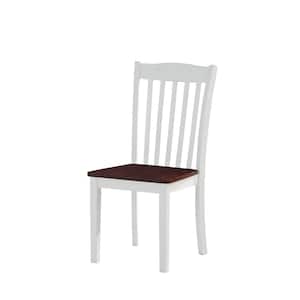 Green Leigh White and Walnut Armless Side Chair (Set of 2)