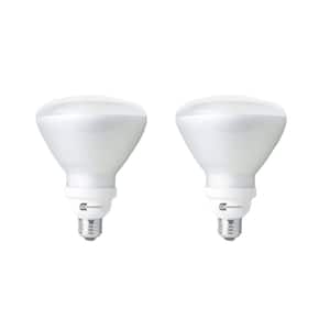 120-Watt Equivalent BR40 Non-Dimmable CFL Light Bulb Soft White (2-Pack)