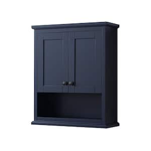 25 in. W x 9 in. D x 30 in. H Bathroom Storage Wall Cabinet in Dark Blue