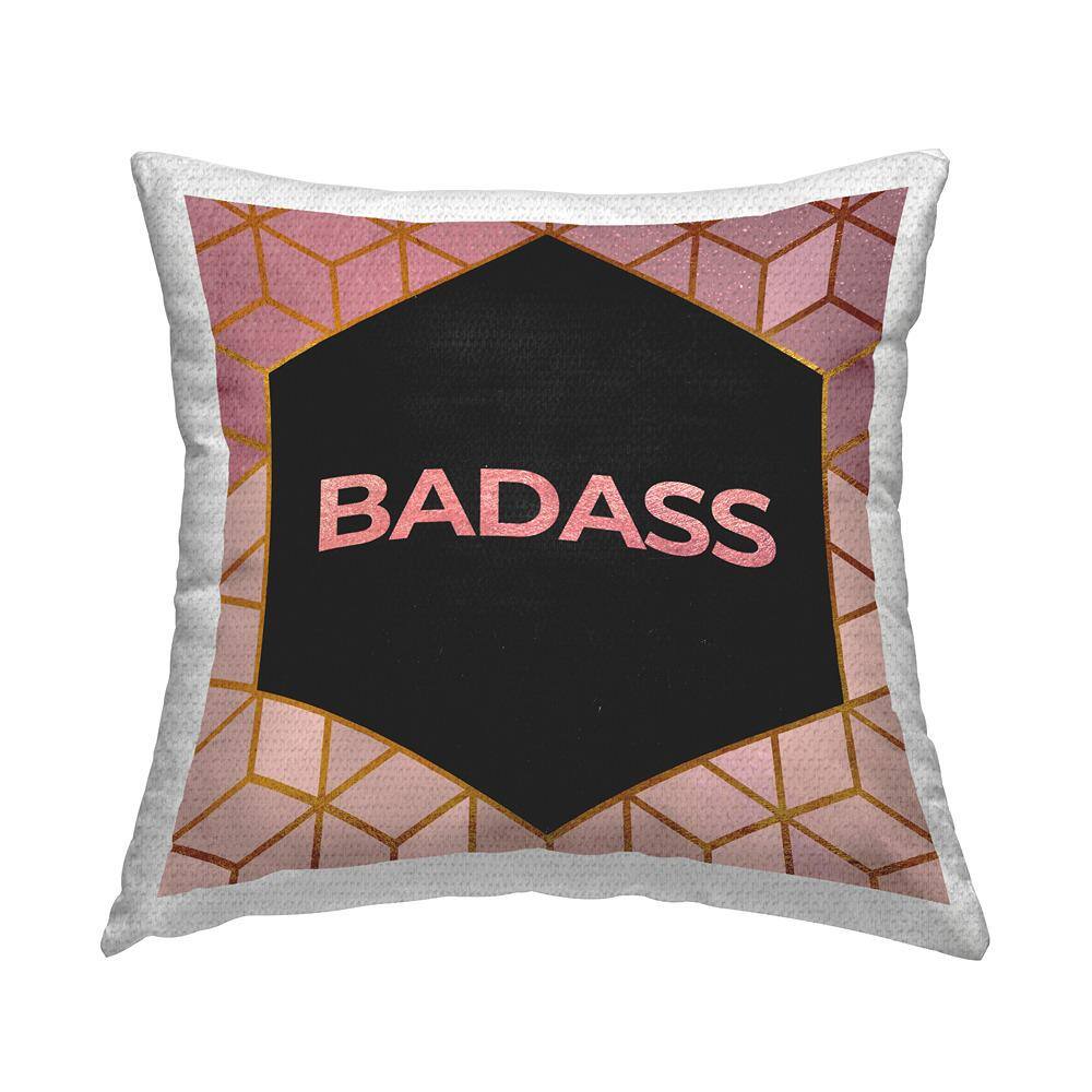 Pink Patterned Bad*ss Phrase Pink Square Outdoor Throw Pillow price history on PriceWatchPro