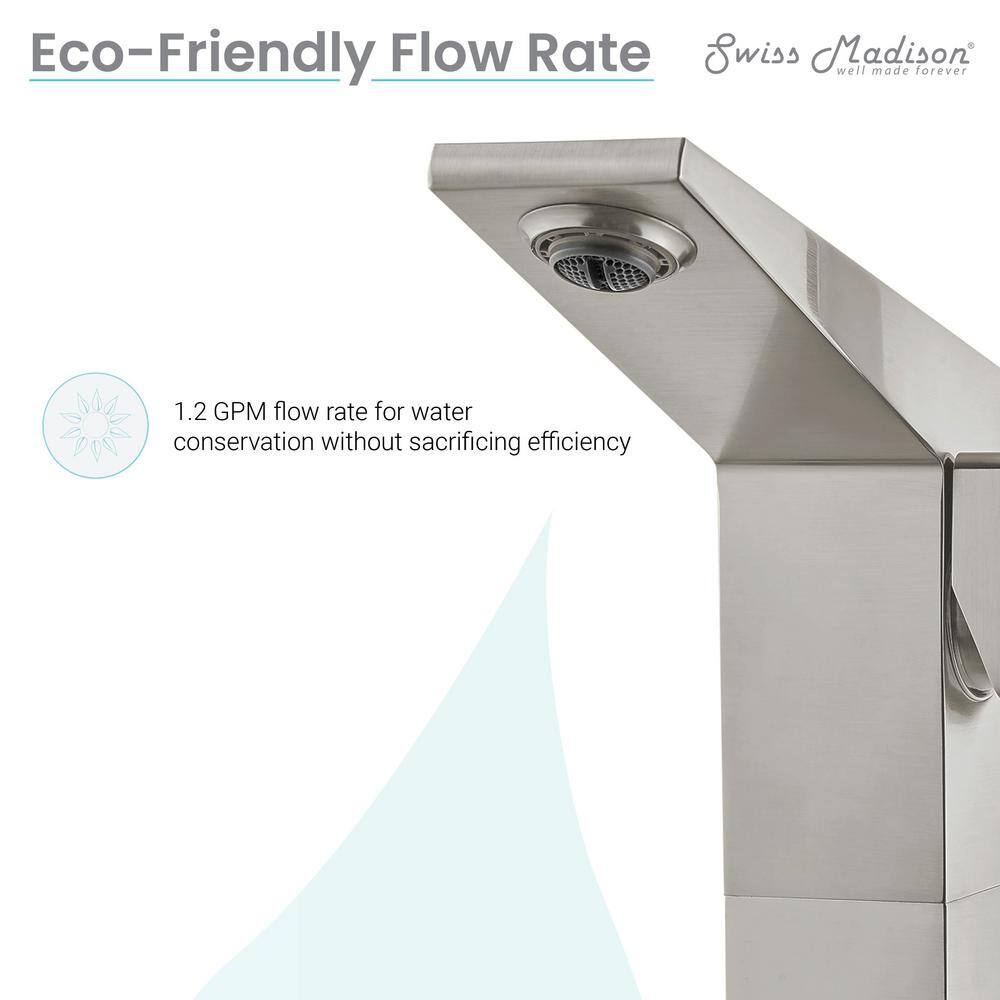 Carré Brushed Nickel Single-Handle High Arc Bathroom Faucet