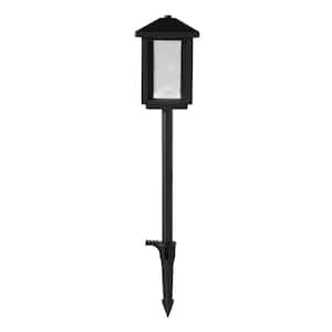 Cairo Low Voltage Square Transitional Black Integrated LED Outdoor Landscape Path Light With Bubble Glass (1-Pack)