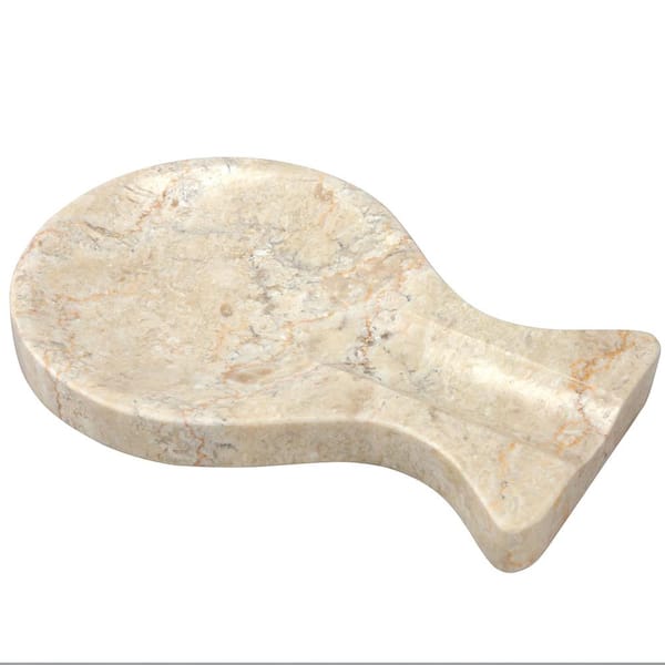 Creative Home Natural Champagne Marble Spoon Rest Spoon Holder Cooking Utensil Holder