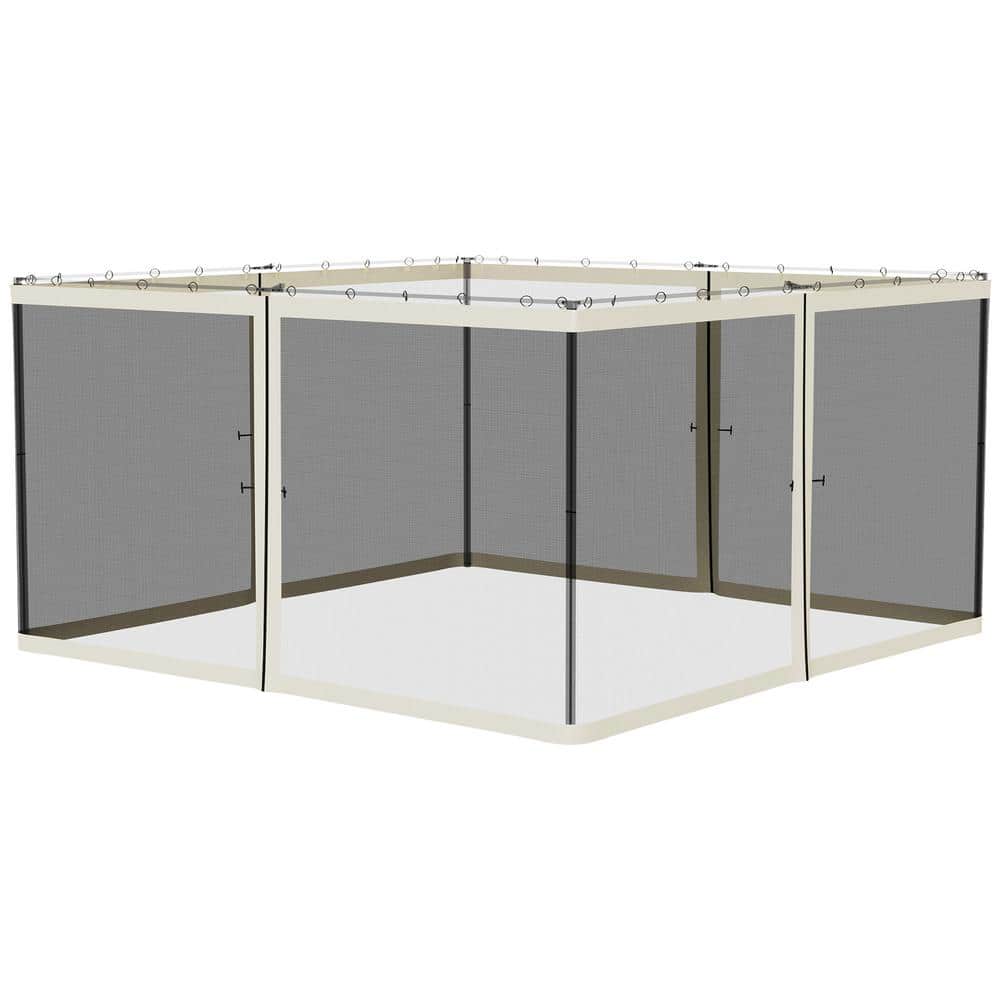 13 x 13 ft. Polyester Outdoor Gazebo Replacement Mosquito Netting with Zippers, 4-Side Mesh Walls, Cream price history on PriceWatchPro
