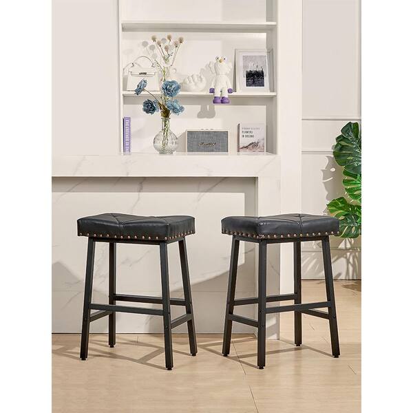 VECELO Bar Stools Set of 2, 23.6in. Counter Height Cambridge