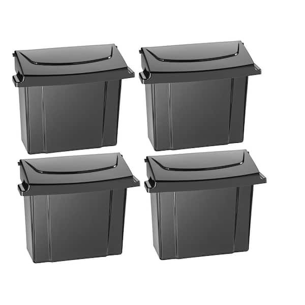 Alpine Industries 10 in. H x 9 in. W Surface Mount Black Durable Plastic Sanitary Napkin Receptacle (4-Pack)
