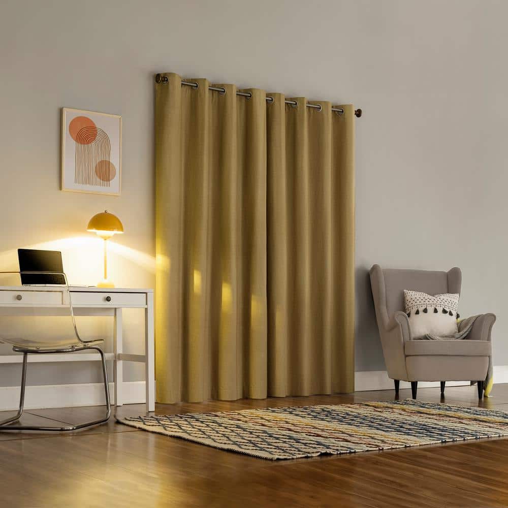 Gold 50"x84" Polyester Blackout Grommet Curtain Panel