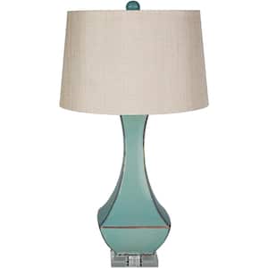 Fathullah 30.5 in. Turquoise Indoor Table Lamp