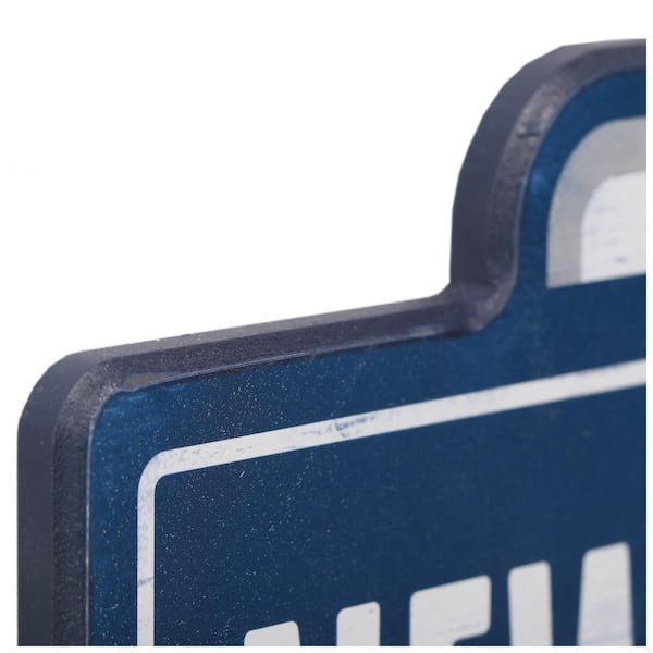 New York Yankees Blue and White MDF Wooden Block Wall Art