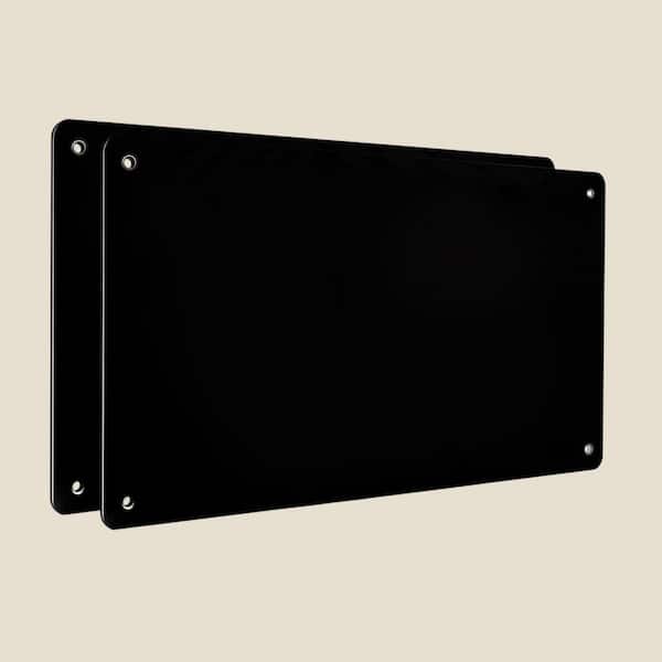 Unbranded 2 Pack Magnetic Board 17.5 x 11.4 Inch Metal Bulletin Display Board with Dual Lock Tape Screws Black Sheet