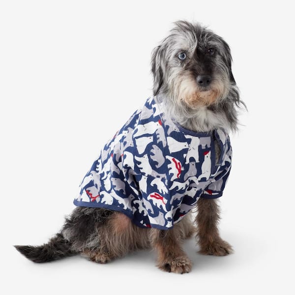 Company Cotton Family Flannel Unisex Small Navy Winter Bears Dogs Pajama Set