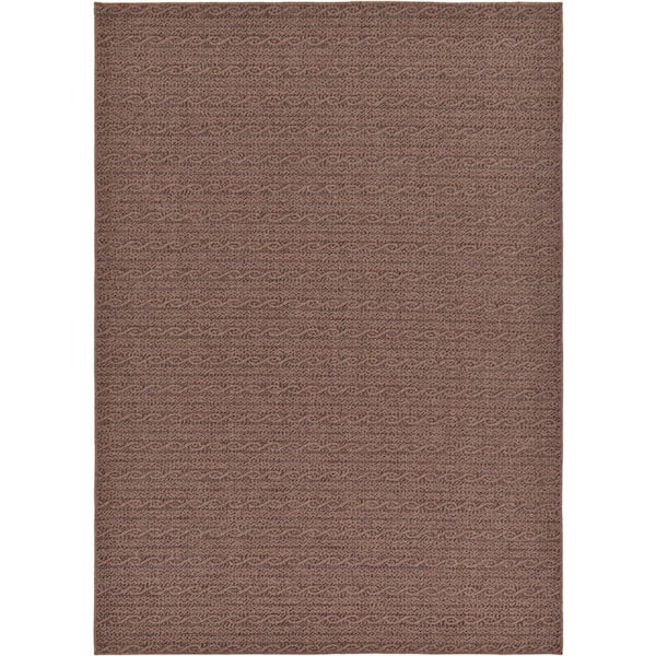 Unique Loom Outdoor Links Brown 7' 0 x 10' 0 Area Rug