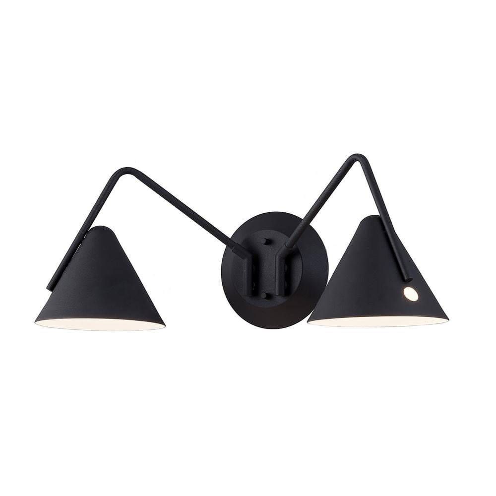 Zag Matte Black Textured LED Wall Sconce Dimmable 16W
