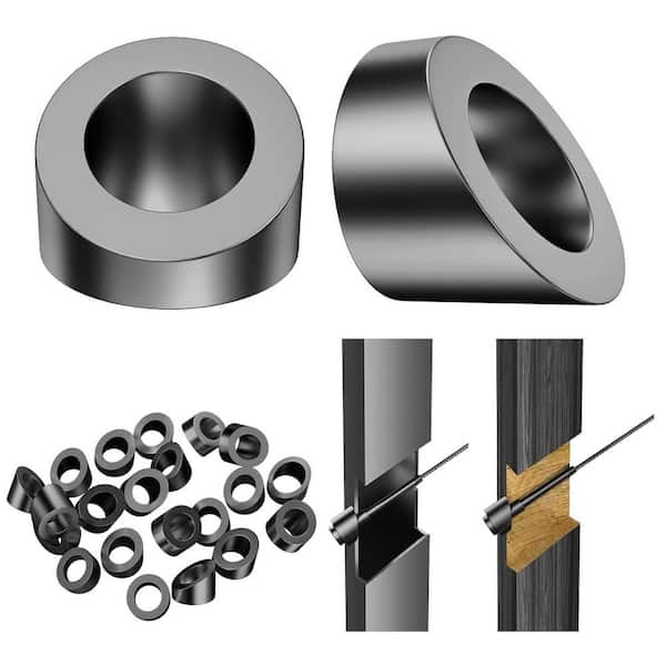 5 /16 in. ID Stainless Steel 30 Degree Black Angle Washers for 1/8 in., 3/16 in. Cable for Cable Railing System, 20-Pack
