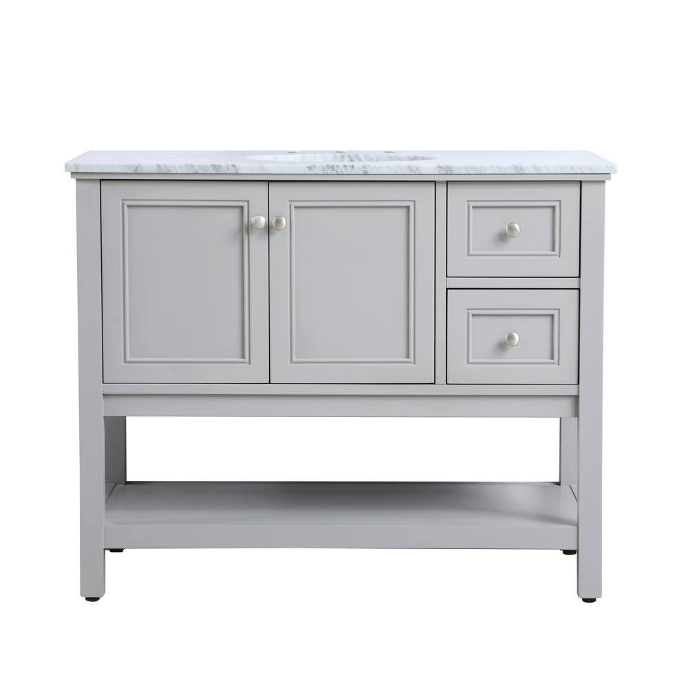 Simply Living 42 in. W x 22 in. D x 33.75 in. H Bath Vanity in Grey with Ca
