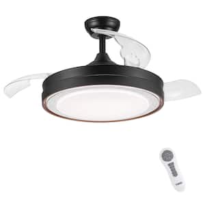 42 in. Integrated LED Indoor Black Ceiling Fan with Remote