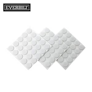 3/8 in White Round Medium Duty Self-Adhesive Felt Pads (75-Pack)