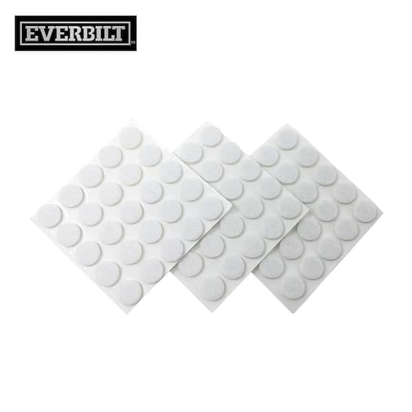 Everbilt 3/8 in White Round Medium Duty Self-Adhesive Felt Pads (75-Pack)