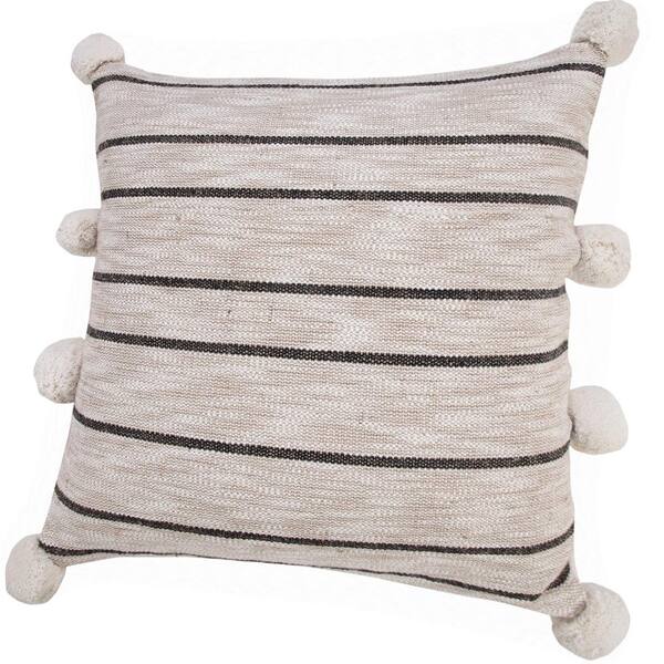 Black And Gray X Pom Throw Pillow