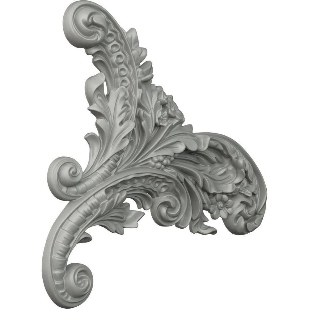 Primed White Polyurethane Architectural Onlay, 12.25" x 11.25"