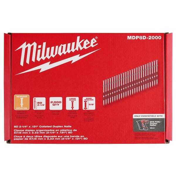 Ace 8D 2-1/4 in. Duplex Bright Steel Nail Double Head 5 lb Ace 8D 2-1/4 in. Duplex Bright Steel Nail Double Head 5 lb