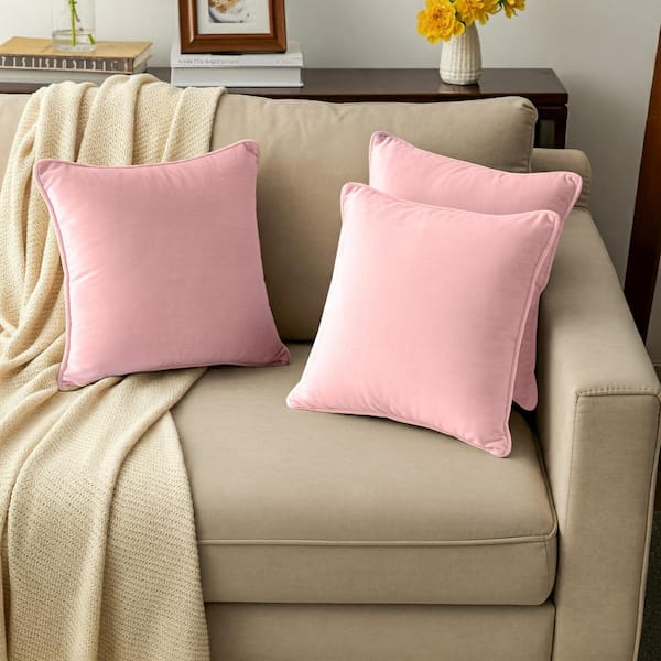 A1 Home Collections A1HC Pink Velvet Decorative Pillow Cover, 18