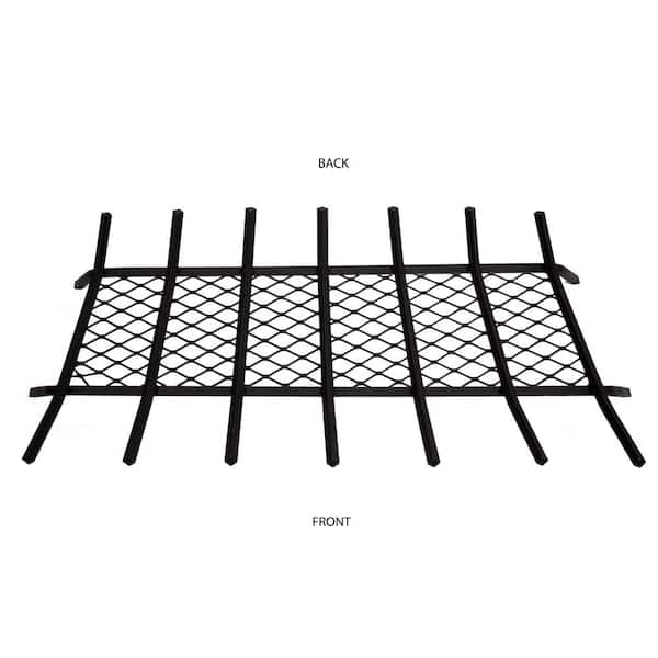 7-Bar Steel Pleasant Hearth Fireplace Grate Ember Retainer Black Finish 36 in 