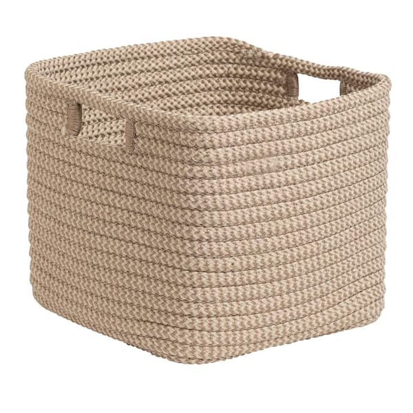 Colonial Mills Natural 15 in. x 15 in. x 16 in. Carter Square Polypropylene Braided Basket