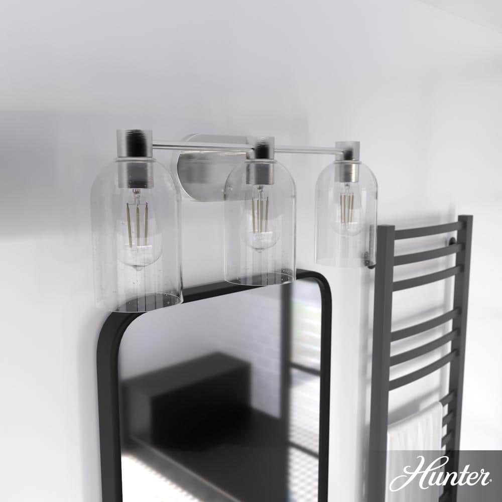 Lochemeade 22.5 in. 3 Light Brushed Nickel Vanity Light with Clear Seeded Glass Shades Bathroom Light price history on PriceWatchPro