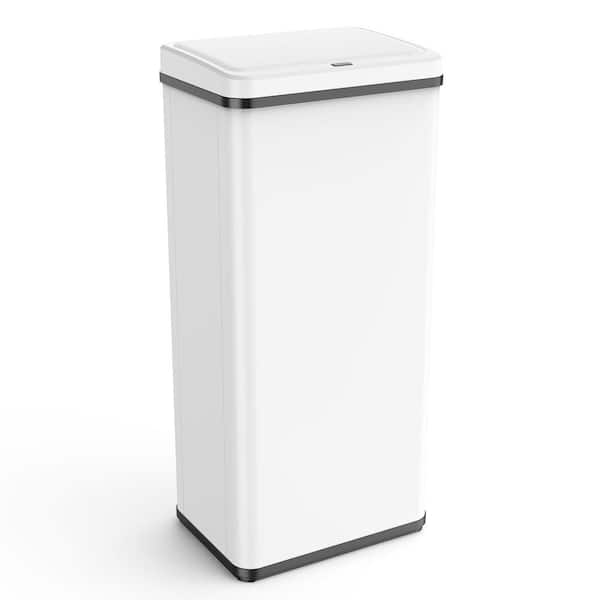 Siavonce 16 Gal. Stainless Steel Smart Automatic Lid With Sensor Trash Can, White
