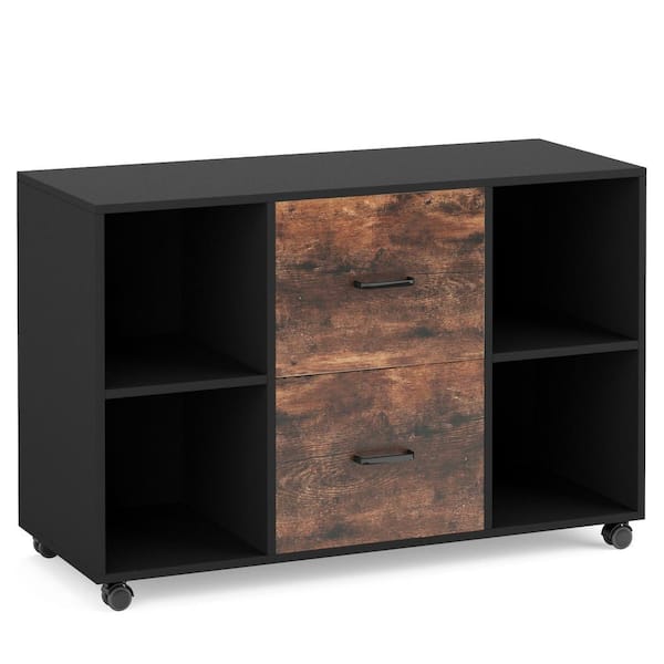 TRIBESIGNS WAY TO ORIGIN Galaxy Black 4+2 Cube Engineered Wood File Cabinet with Rolling Wheels