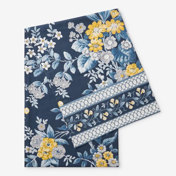 The Company Store Palmeros 16 in. x 90 in. Navy Table Runner