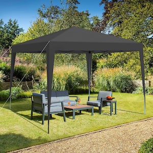Outdoor 10 ft. x 10 ft. Pop Up Gazebo Canopy Tent with 4pcs Weight sand bag with Carry Bag in Black