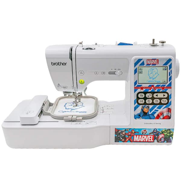 Marvel Themed 2-in-1 Sewing and 4 in. x 4 in. Embroidery Machine with Color Touch LCD Screen